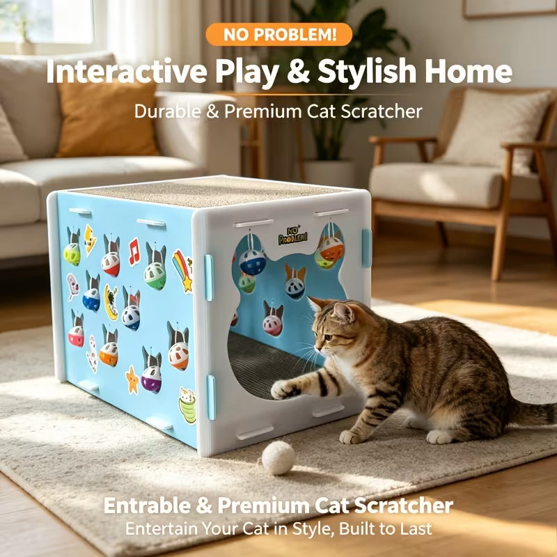 Interactive Cat Play House, Multi-Functional Cat Toy Box