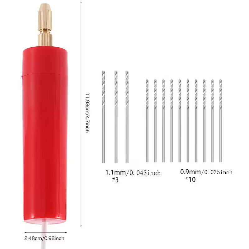 USB-Powered Mini Electric Drill with Corded USB Operation & Pen-Style Rotary Tool Suitable for DIY
