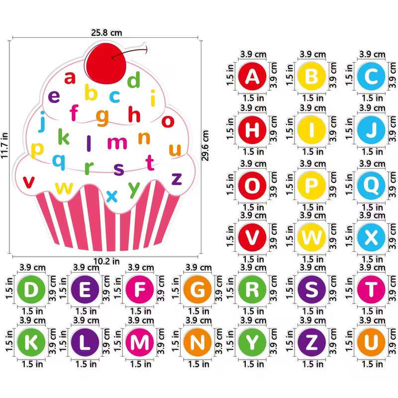 HOOJOJO Alphabet Cupcake Matching Felt Set
