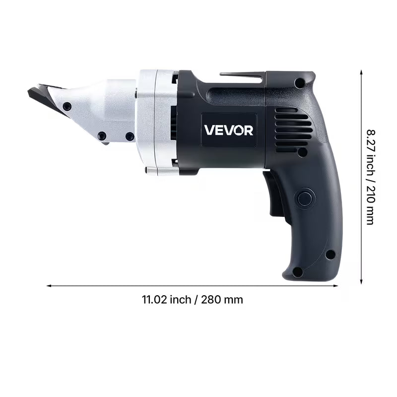 VEVOR Electric Metal Shear, 4.0-Amp Corded Sheet Metal Cutter with 360-Degree Swivel Head