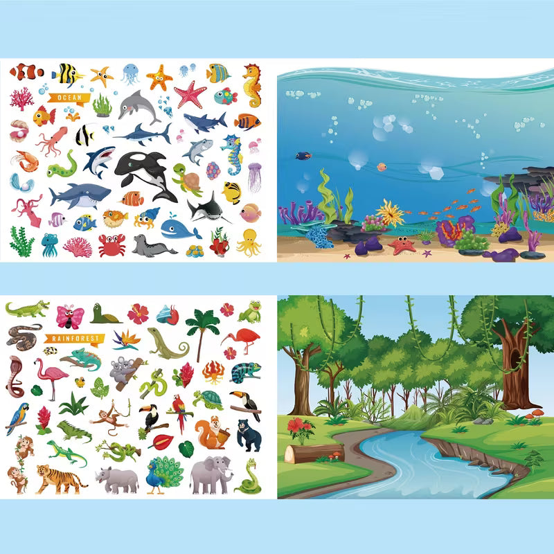 2-In-1 Animal Habitats Sticker & Coloring Activity Book