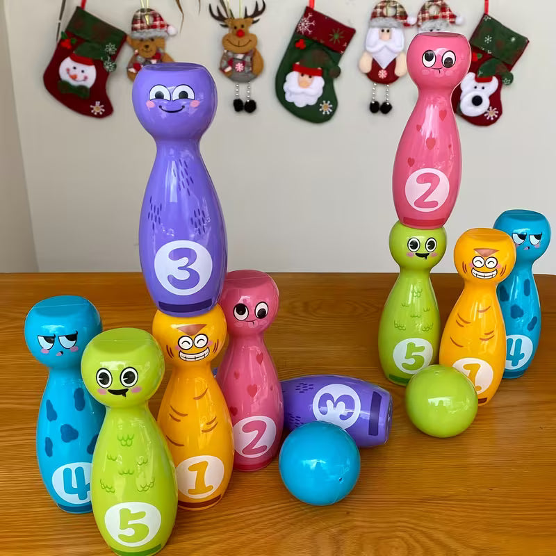 12-Piece Kids Bowling Toy Set Colorful Ball and Pin Gift Box Birthday