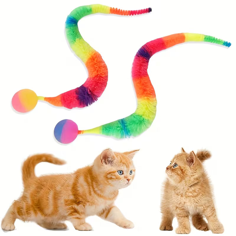 Cat Interactive Toys, Bouncy Ball Cat Toys - Interactive Polyester Set, Polyester, Random Color