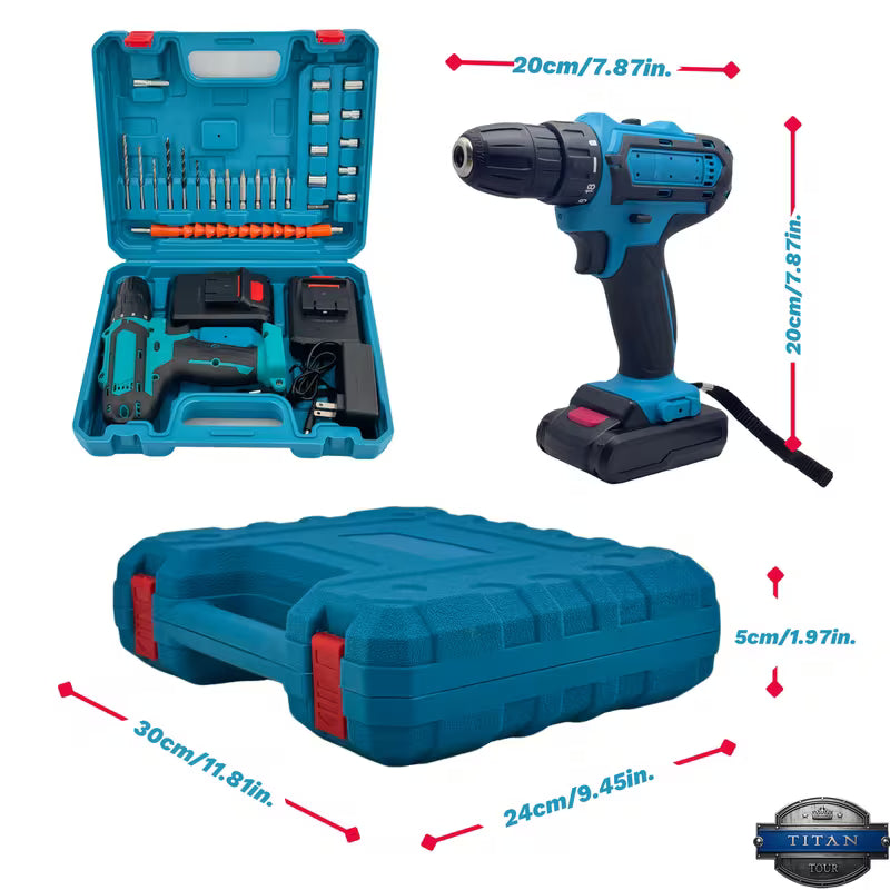 21V Brushless Lithium Cordless Drill Set, Home DIY, Wood