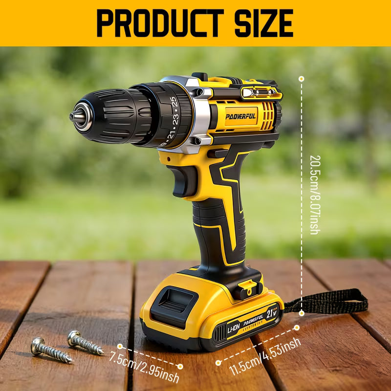 Electric Drill Set, 209pcs Lithium-Ion Drill Driver And Home Tool Set