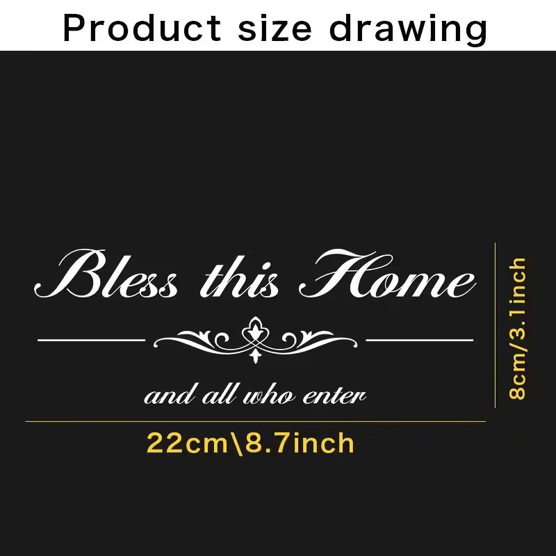 1pc of White Wall Sticker That Says 'Bless This Home'