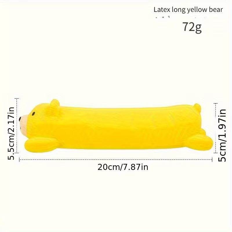 Colors Latex Dog Toys - Long Squeaky Animal Shapes (Bear