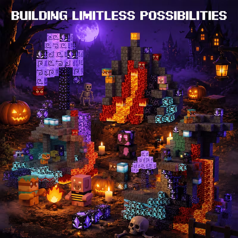 Halloween Eerie Lava Cave Magnetic Building Block Set