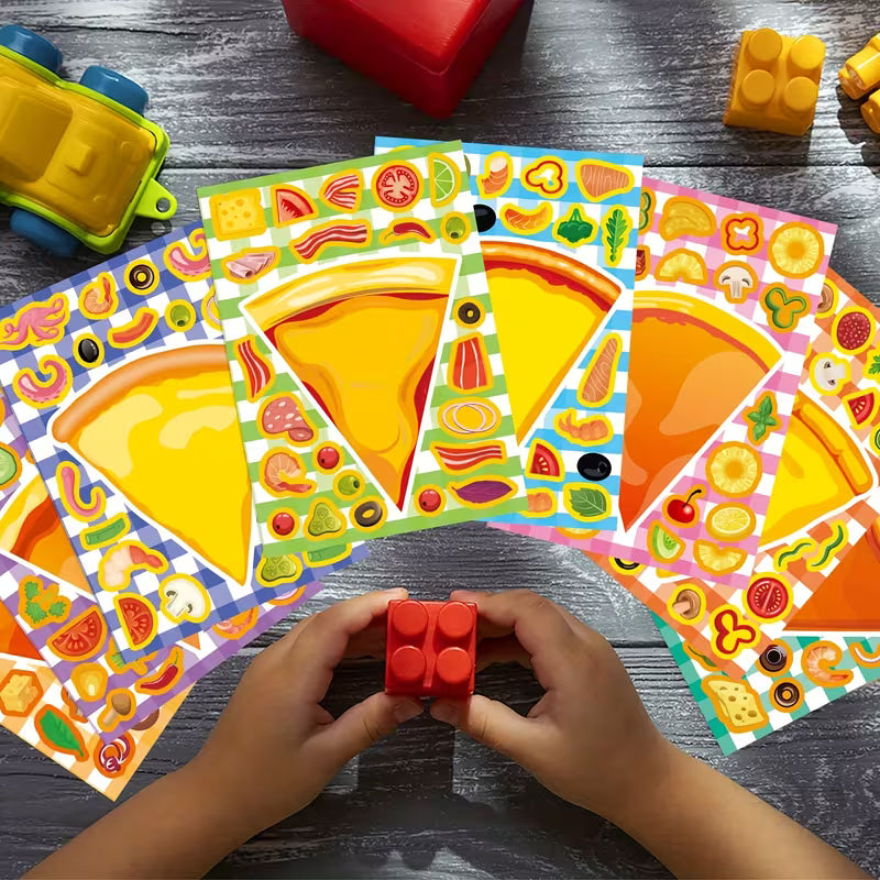 24-Piece Colorful Kids' Pizza Stickers