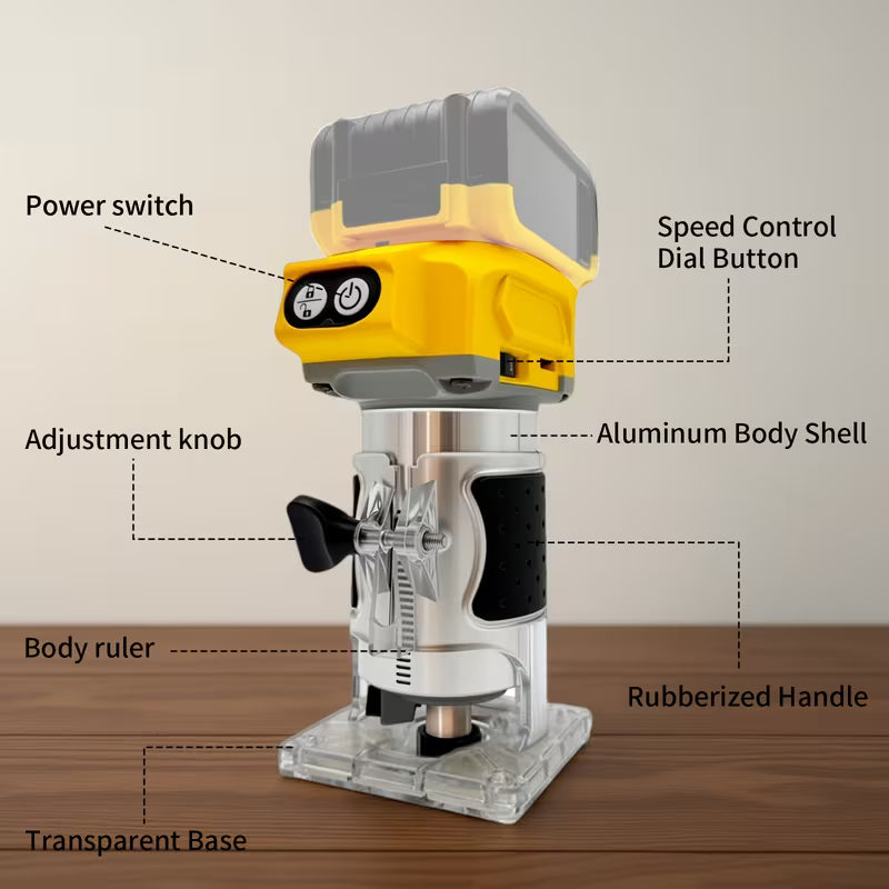 Cordless Compact Router(Tool Only) - for Dewalt 20V MAX Batteries, Brushless Motor