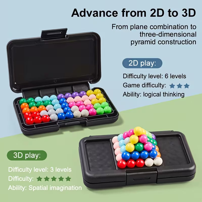 200 Levels 3D Pyramid Unlock Puzzle 2D/3D Logic Training Travel Desktop