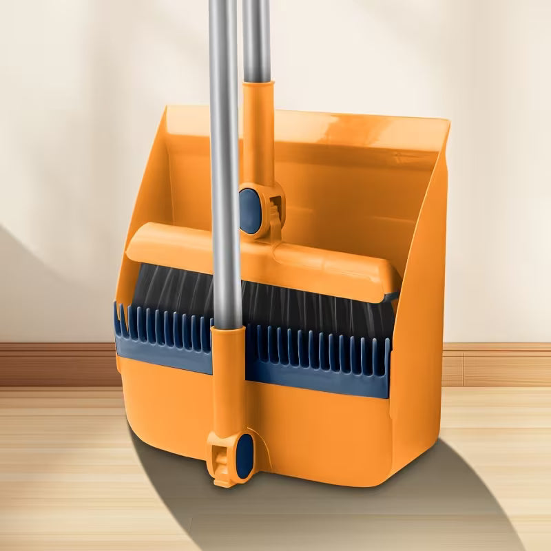 2pcs Set of Brand New 3-in-1 Rotatable and Foldable Magnetic Broom and Dustpan Cleaning Set
