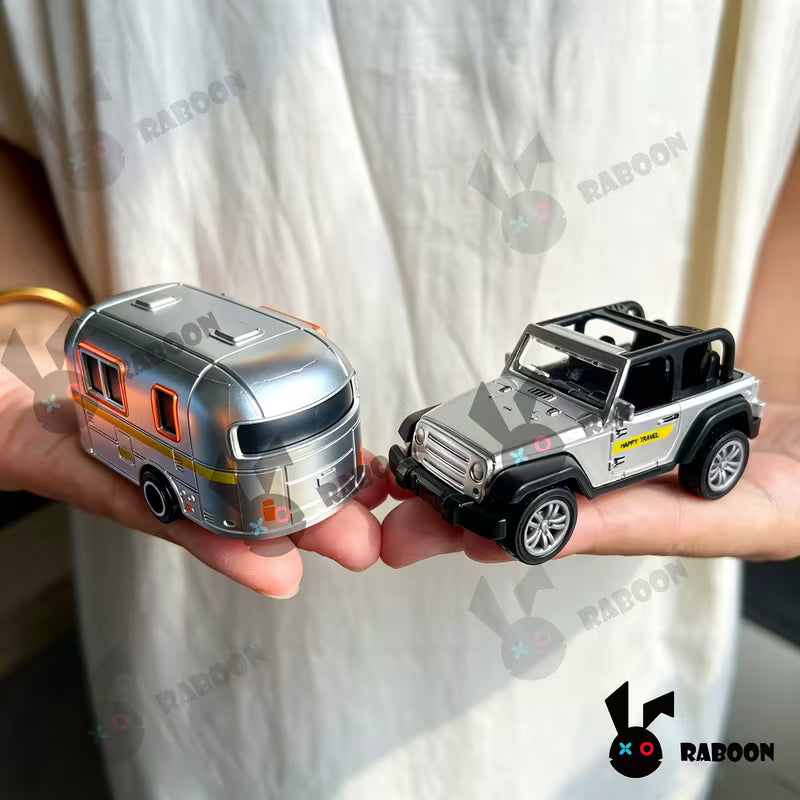 1:36 Alloy Off-road Vehicle + Camping Trailer Set
