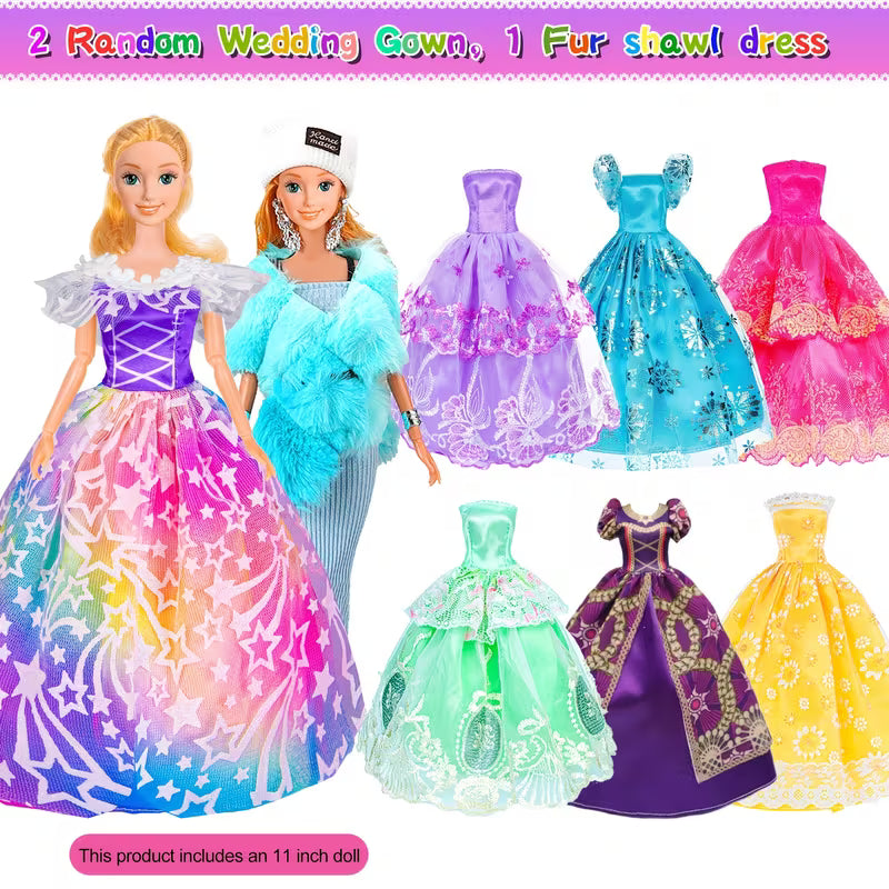 Doll Closet Playset with Doll Clothes and Accessories Including One Doll