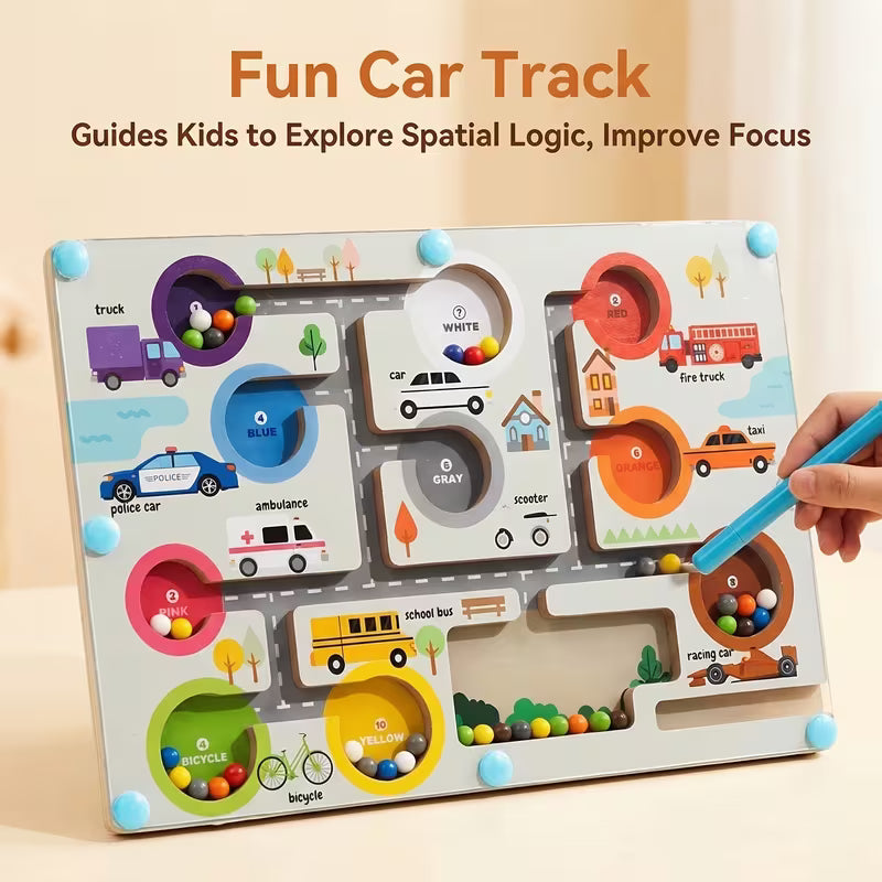 Magnetic Traffic Maze Educational Toy Wooden