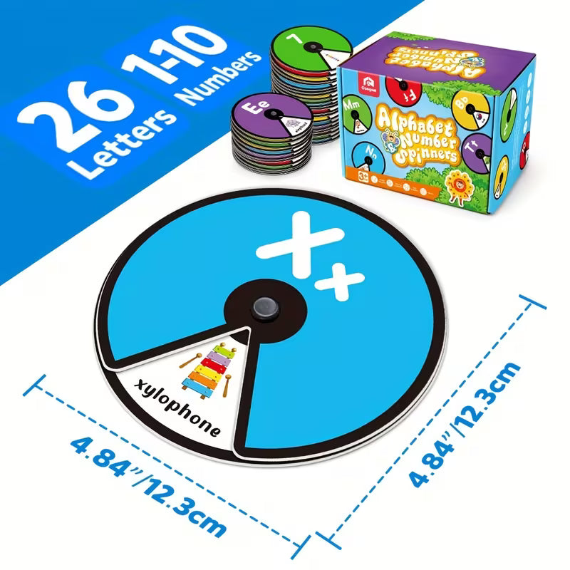 Coogam 36-Piece Interactive Alphabet Spinning Flashcards