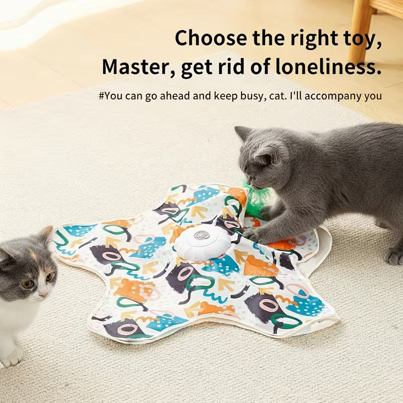 Electric Cat Turntable Pet Toy, Self-Entertainment Boredom Reliever Set