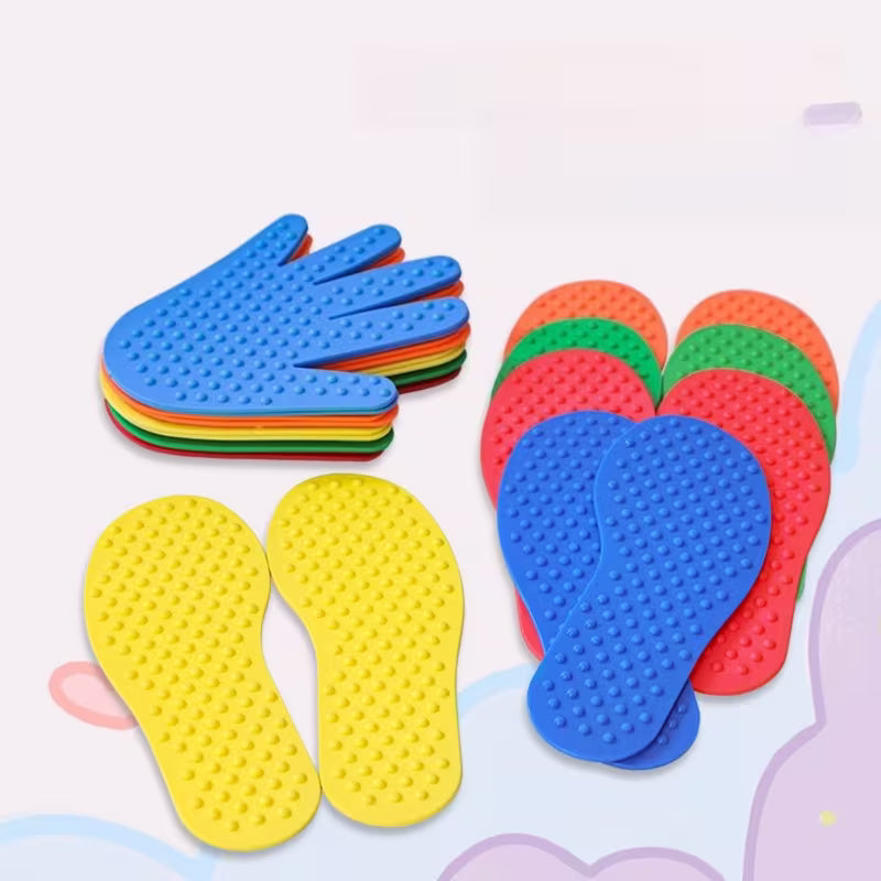 Gift for Her/him 4-Piece Random Color Hand Foot Sensory Play Mats