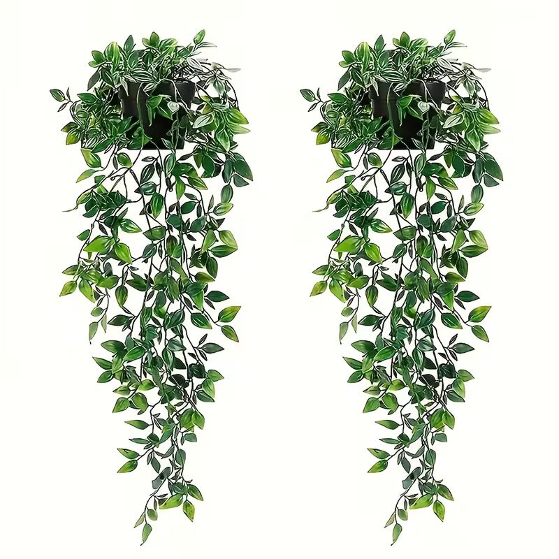 2pcs Artificial Plants, Hanging Mandala Green Plants, Suitable for Bathroom Living Room Home