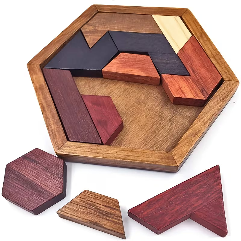 Wooden Hexagonal Jigsaw Puzzle