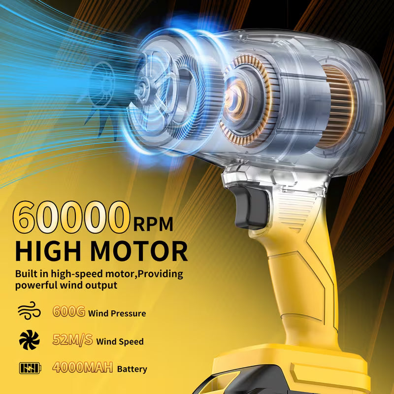 2*2.0/4.0AH High-Power Cordless Leaf Blower - 60000 RPM, Cordless Lawn Cleaning Blower