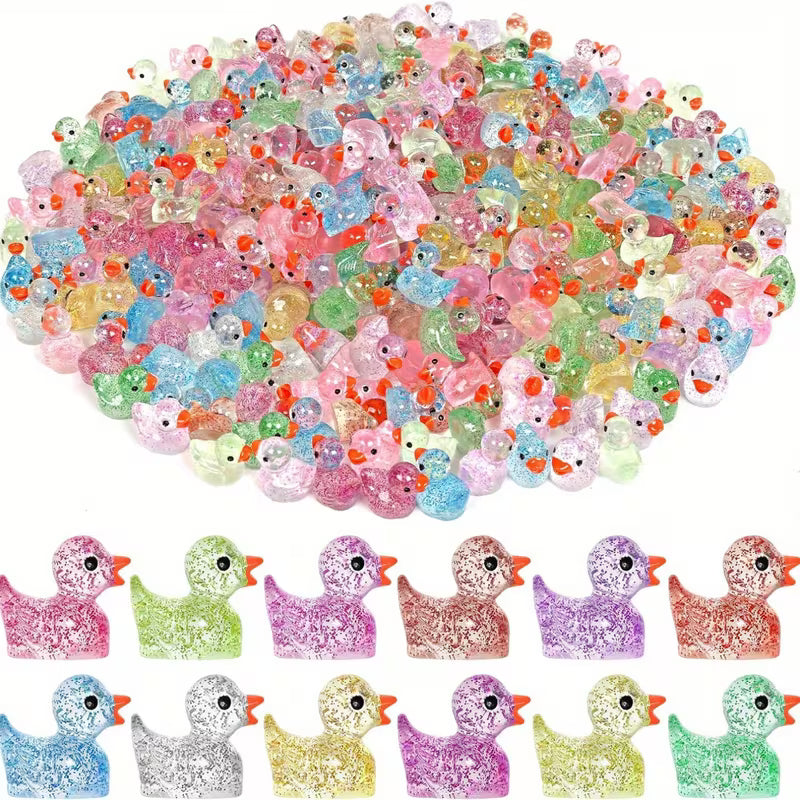Glitter Mini Resin Ducklings, DIY Garden Micro Landscape Set, Resin