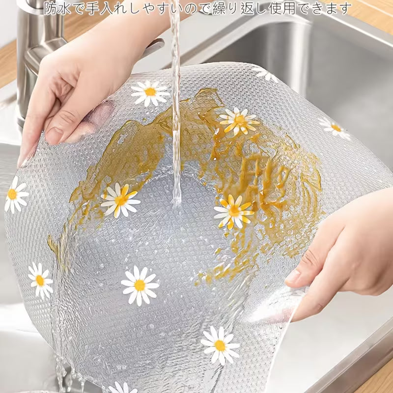 1 Roll Daisy Design Waterproof Cabinet Shelf Liner - Easy to Clean Plastic Mat, Waterproof