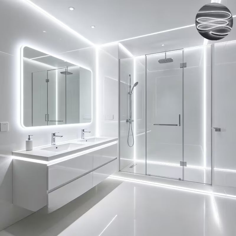 White Touch-sensitive LED Neon Light Strip, Smart Light Strip, USB Flexible Light Strip.