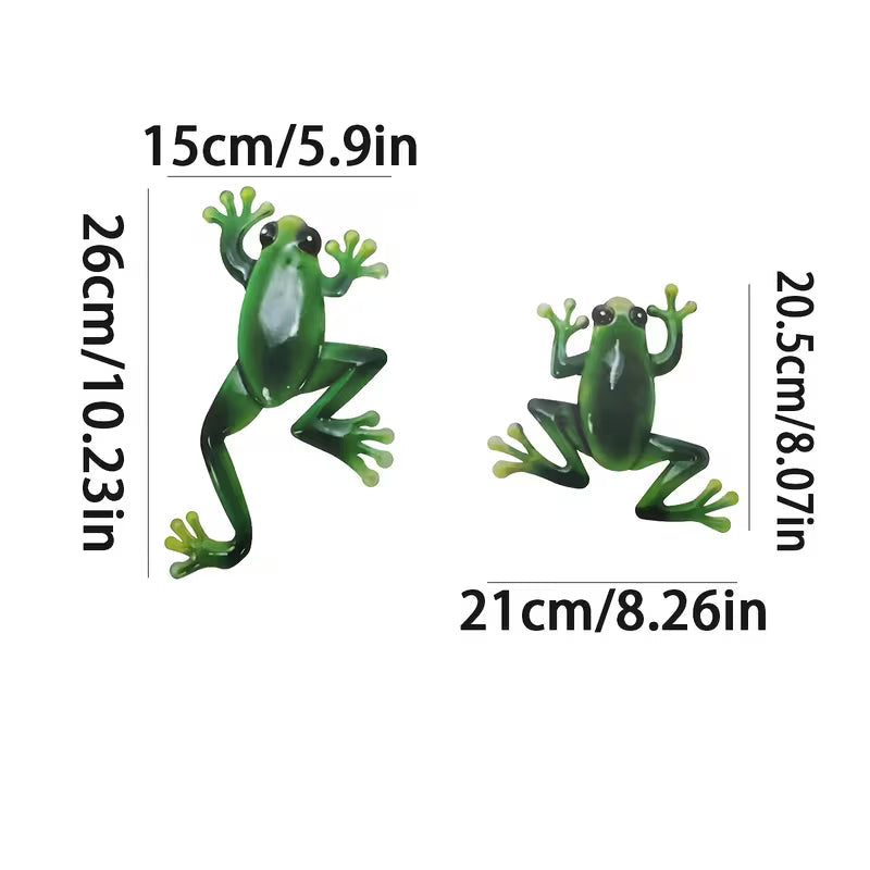 2pcs Wrought Iron Wall Decor, Metal Frog Statue Wall Art, Indoor/Outdoor Decoration
