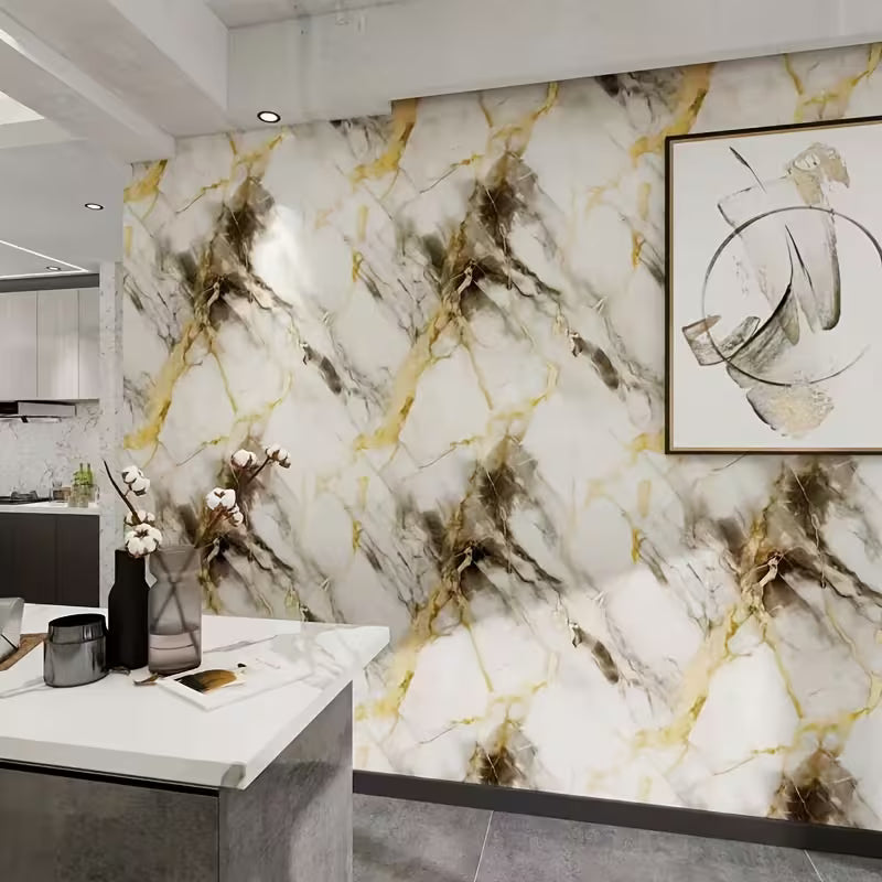 Faux Tile Smooth Surface Design XPE+PVC Wallpaper - 15.8×118.11 Inches