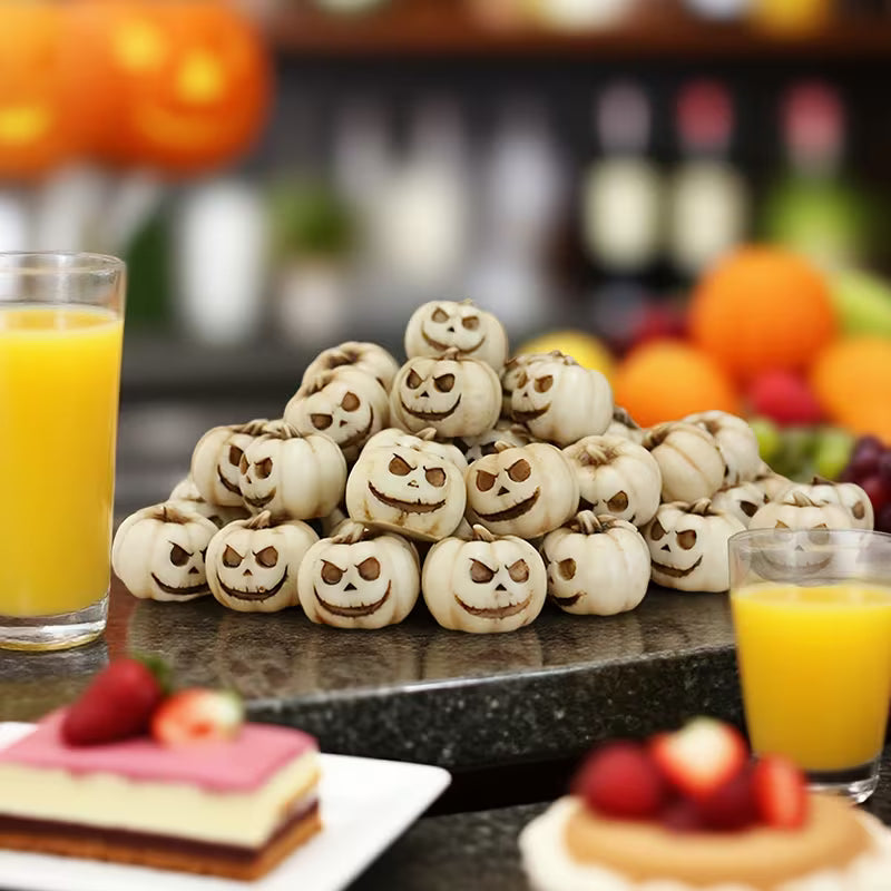 20pcs of Halloween Mini Pumpkins, Gothic Pumpkin Heads, Outdoor Garden Decoration Small Pumpkins
