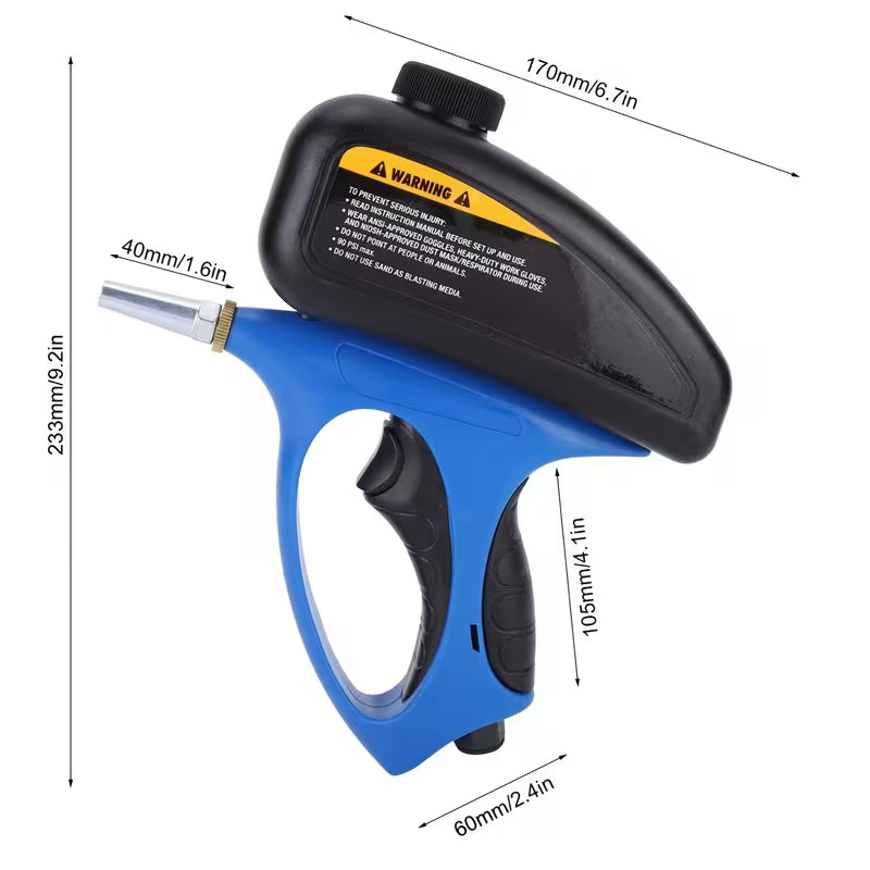 1pc Manual Pneumatic Sandblaster Gun - Air-Powered Sand Blaster with Small Nozzle for Rust Removal