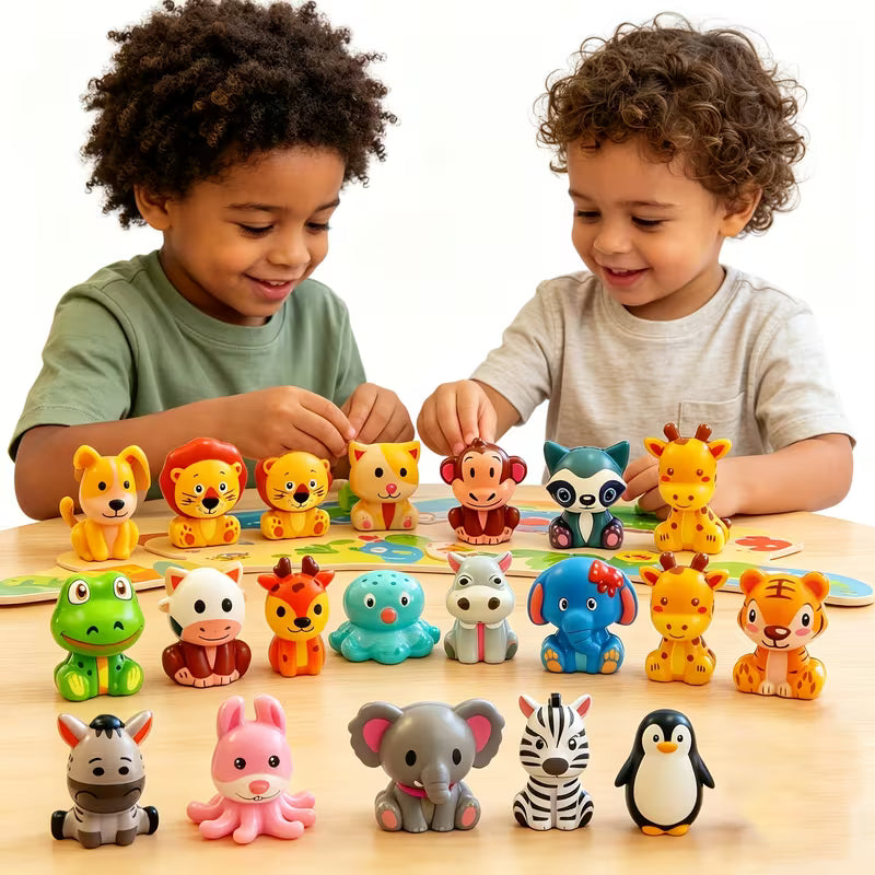 18-Piece Jungle Animal Slow-rise Squishy Decompression Doll Set
