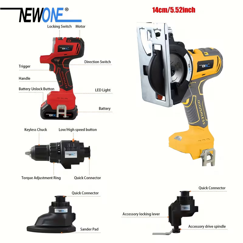 Brushless Power Tool Combo Kit 18V/20V MAX Lithium-Ion Cordless 12-Tool Combo Kit Impact Driver