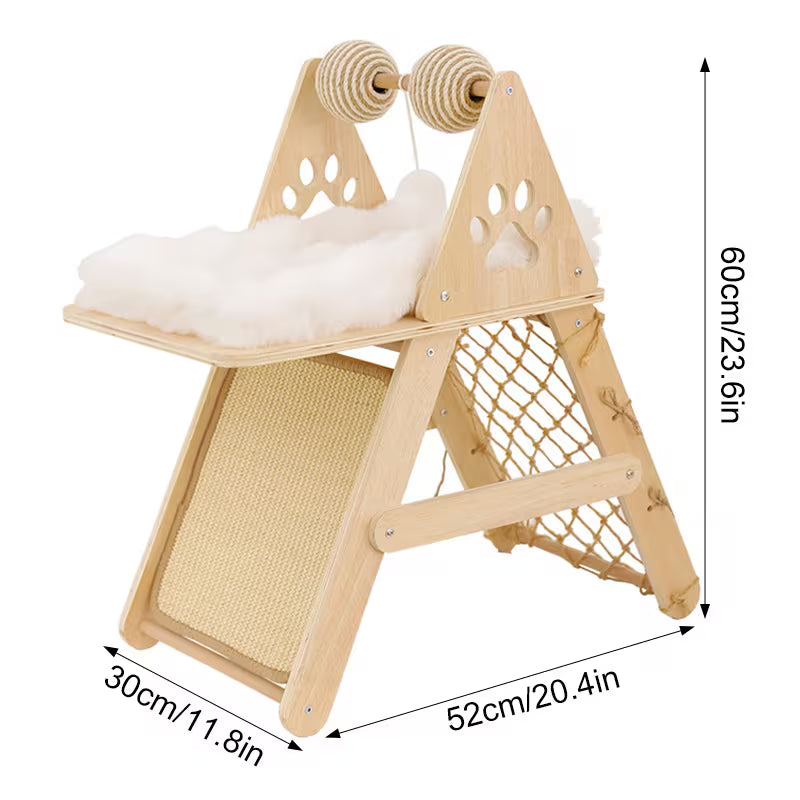 Three in One Deluxe Cat Scratching Board Set, Wood