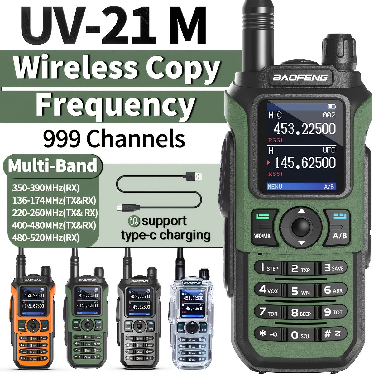 Baofeng Radio UV-21R Ham Radio Handheld Long Range Walkie Talkies