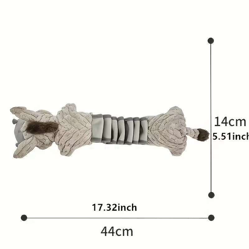 Durable And Elastic Stretch Donkey Plush Dog Toy, White