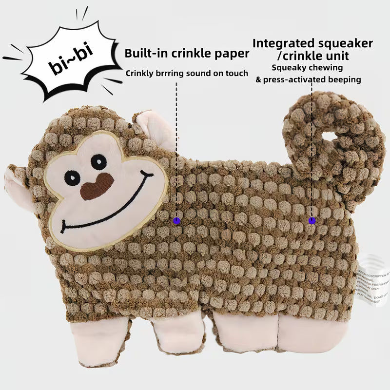 Dog Squeak Toys, No Stuffing Plush Dogs Chew