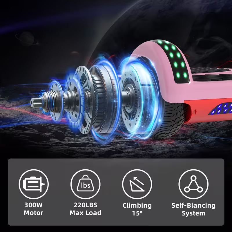 6.5" Hoverboard for Kids Ages4+ 300W