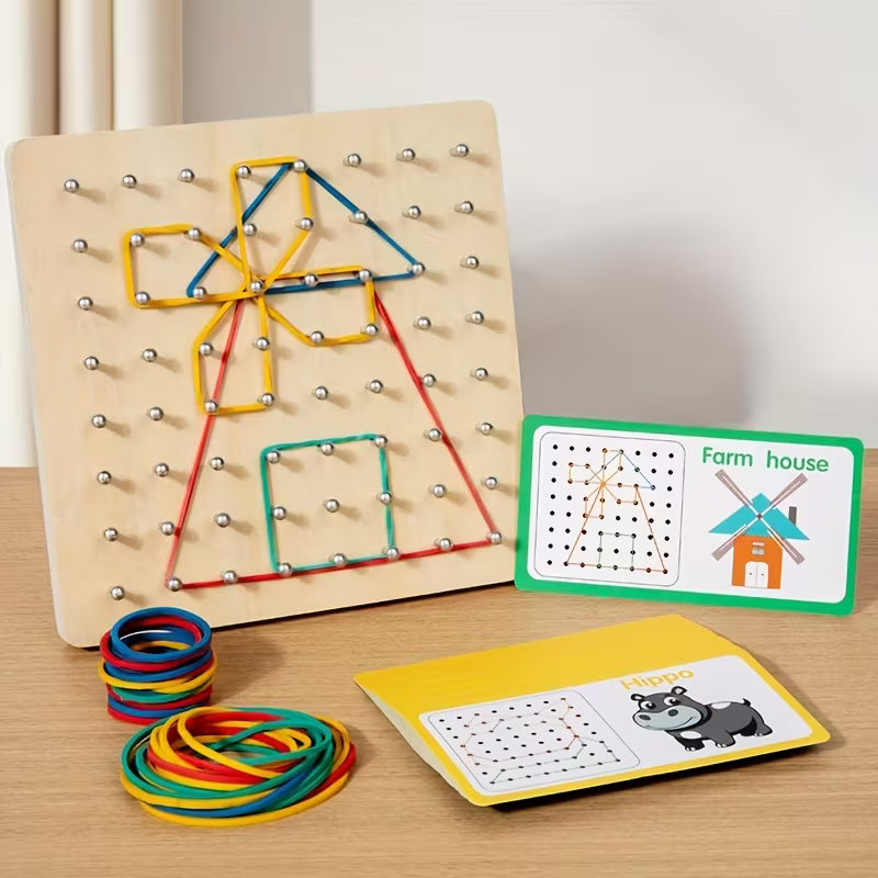 Wooden Geometric Pegboard