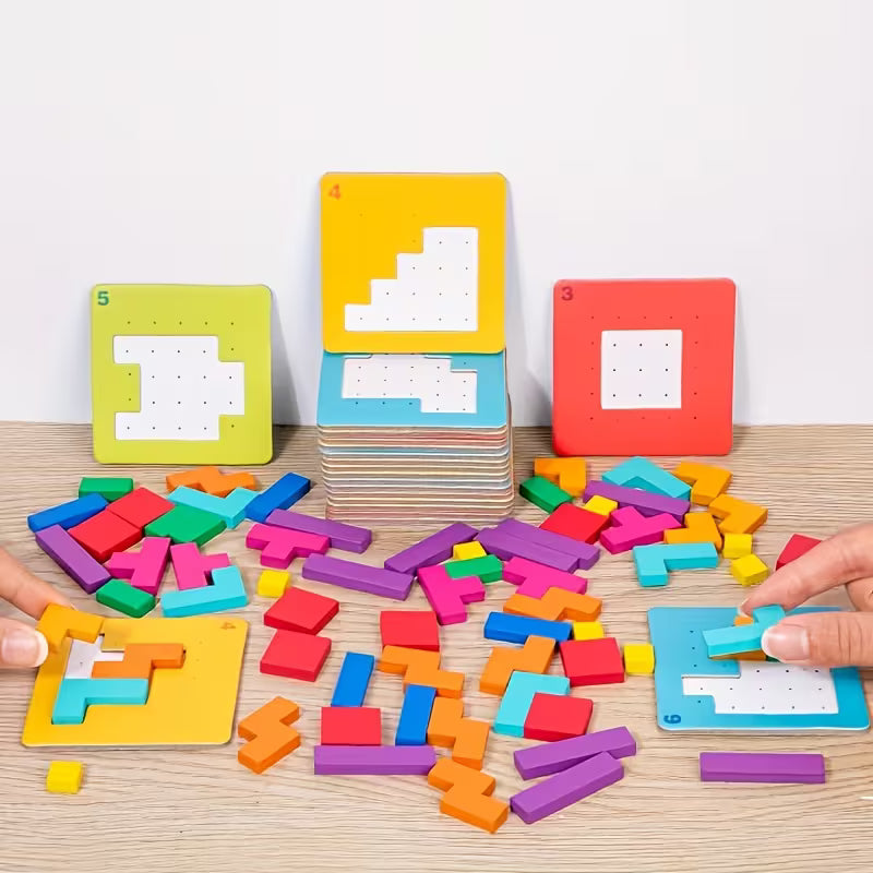 Parent-child-player Focus Battle Wooden Puzzle Geometric Shape Blocks