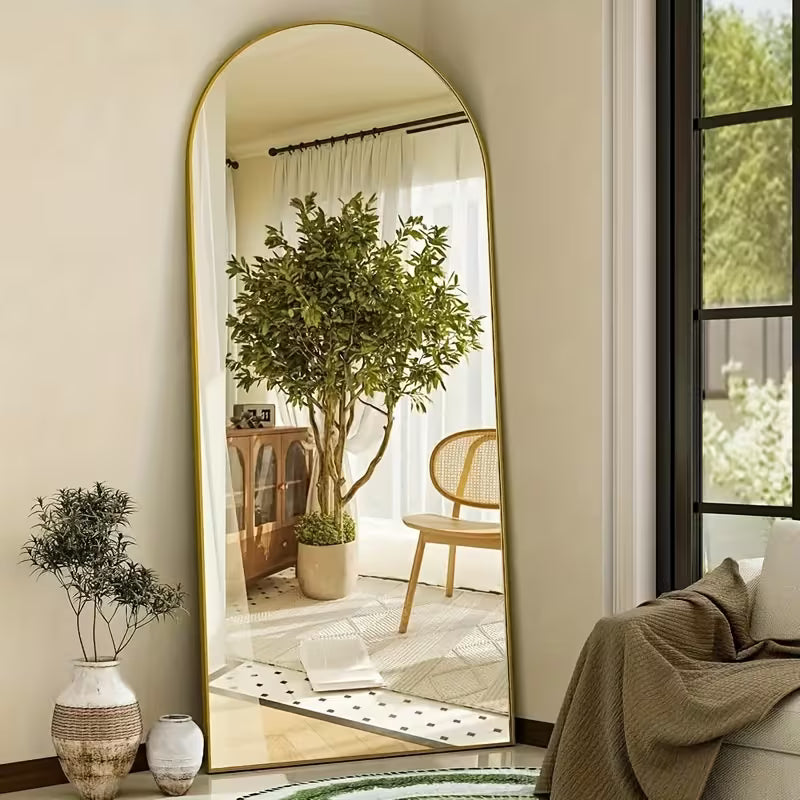 Arched/Rect Full Length Mirror, Full Body Mirror with Stand, Freestanding