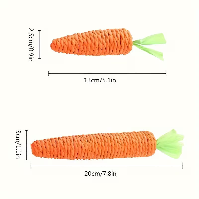Cute Carrot Design Pet Cat Toy, Paper Rope Set