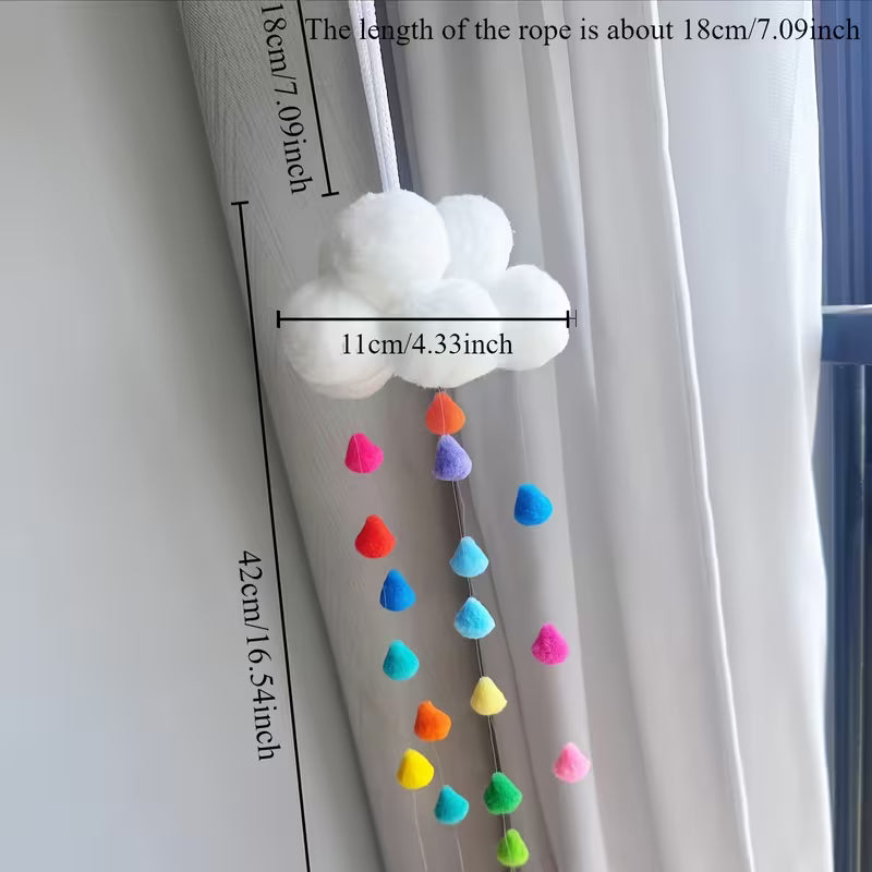 New Clouds Raindrops Hairball Wind Chimes Handmade Wind Chimes Suitable for Windows Courtyard