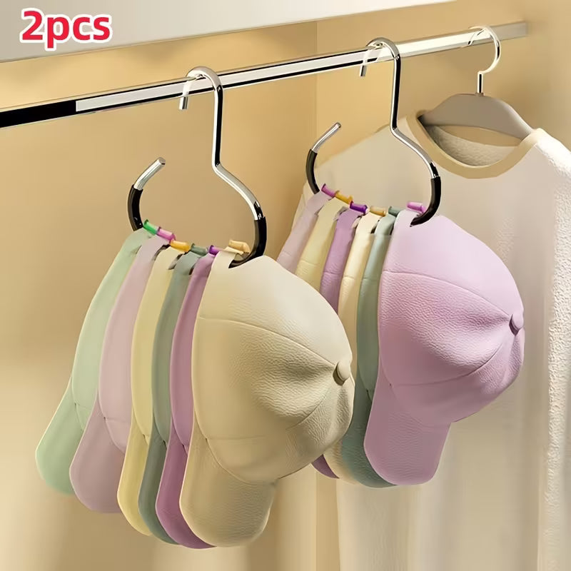 2pcs Simple Hat Storage Hooks, Metal Material for Scarf Organization, Belt Organization