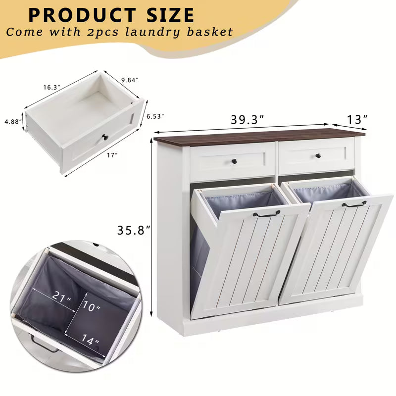 Single/Double Tilt Out Trash Can Cabinet, Wooden
