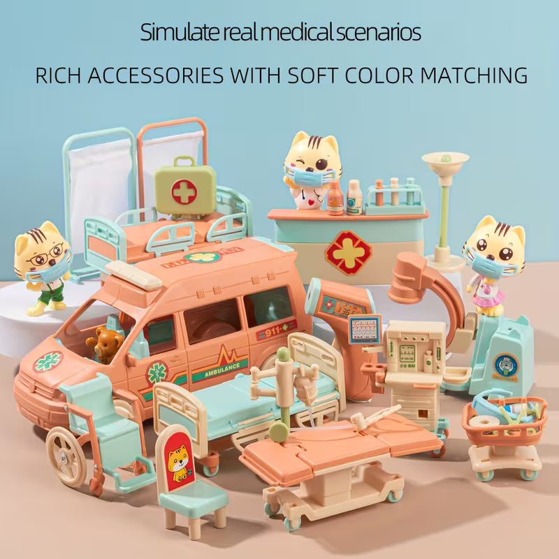 34-Piece/Children's Pretend Play Mini Simulation Cat Doctor Pet Toy