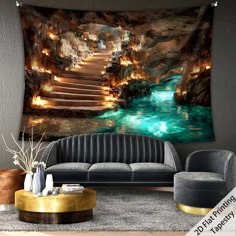 2D Flat, 1pc Extra Large Cave Adventure Tapestry