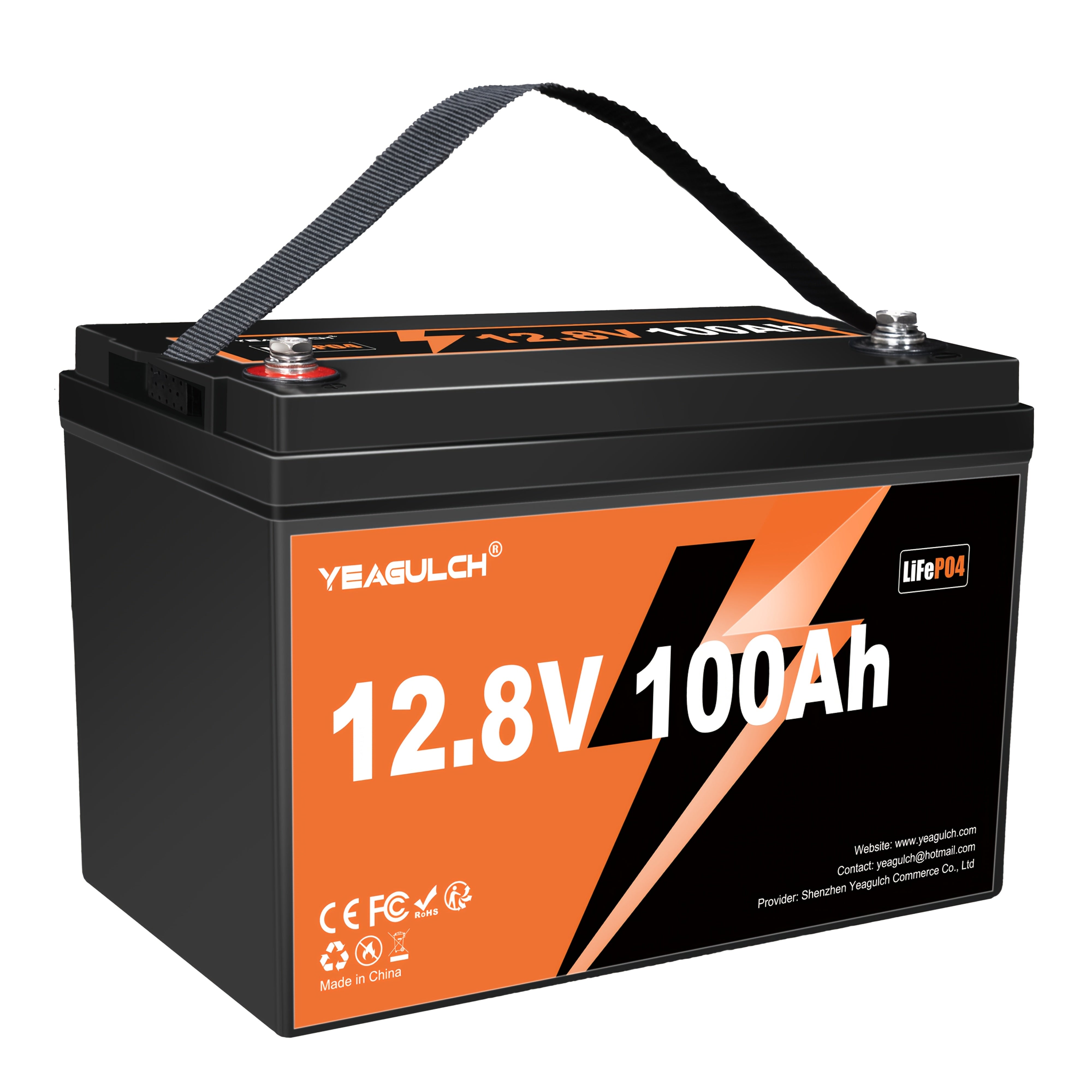 12V 100/150Ah LiFePO4 Battery, Deep Cycle Rechargeable Lithium Battery, Built