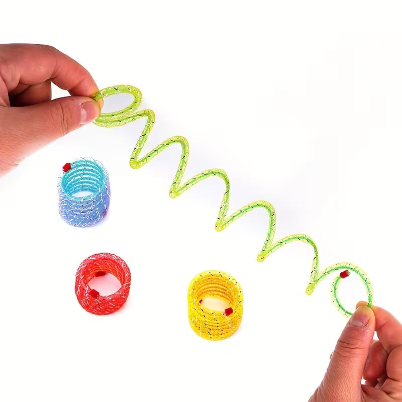 2-Pack Pet Cat Toys, Colorful Spring Wire Tube Elastic Cat, Random Color